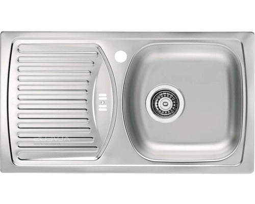 Chiuveta Bucatarie Cu O Cuva Alveus Basic 150 Leinen, 78x35 Cm, Cu Picurator Pe Partea Stanga, Inox