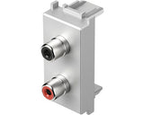 Priza Audio Stereo Tem 2xrca, Argintiu