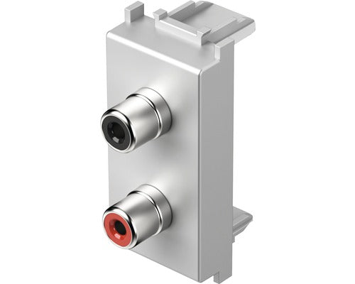 Priza Audio Stereo Tem 2xrca, Argintiu
