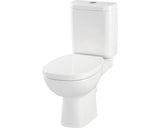 Set Vas WC compact Facile, Cersanit, cu capac WC duroplast, rezervor WC 3/6 L admisie inferioara, evacuare orizontala