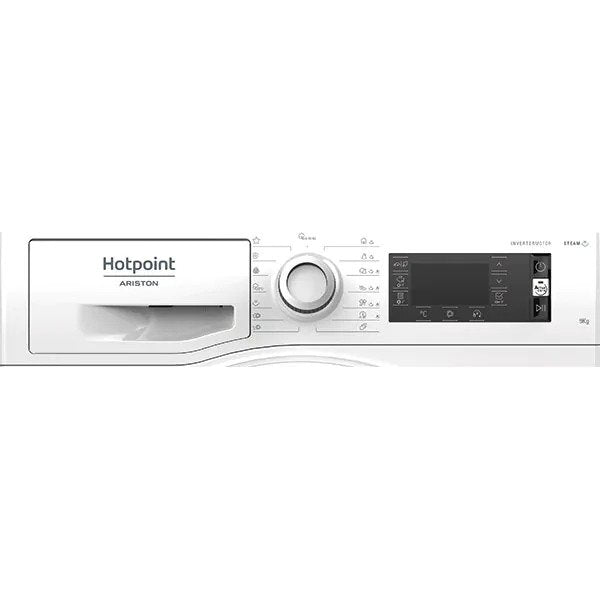 Masina de spalat rufe Hotpoint Natis NLCD 945 WS A EU N, 9kg, 1400 RPM, Clasa B, Steam Refresh, Steam Hygiene, Motor Inverter, Display LCD, Alb