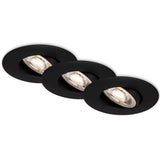 Set 3 spoturi LED Briloner Leuchen Ultra Slim, 3X5W, 3x460 lumeni, driver alimentare inclus, ajustabil, lumina calda (3000K), IP23, Negru
