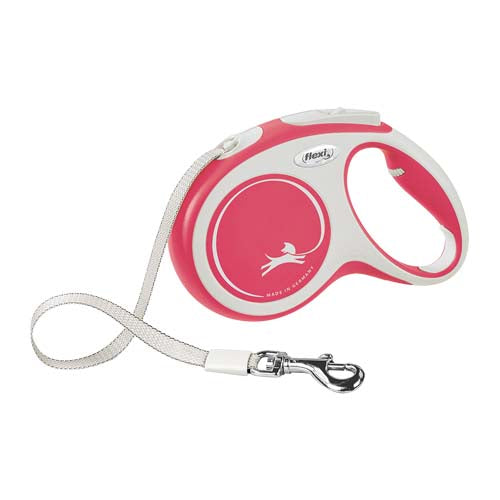 Lesa caini, New Comfort, Flexi, pana la 25 kg, marime M, 5 metri, Rosu