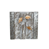 Tablou pictat manual, model Frozen Flowers, panza pe sasiu, dimensiune 30x30 cm