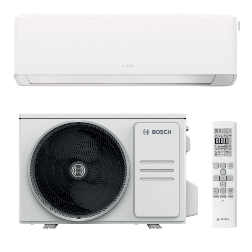 Aparat de aer conditionat Bosch Climate 7000i, 7000 BTU Wi-Fi, Clasa A+++/A+++, functie Save Plus, functie Power Control, Wind Avoid Me,3D Airflow, i-Clean, Follow me, alb