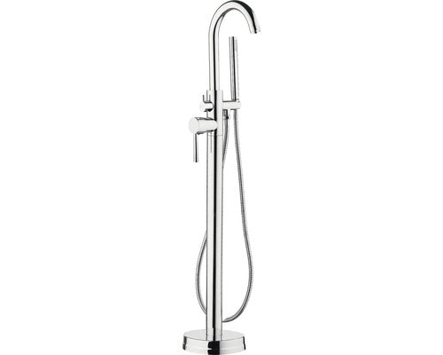 Baterie cada freestanding cu monocomanda Schütte cu para si furtun dus crom