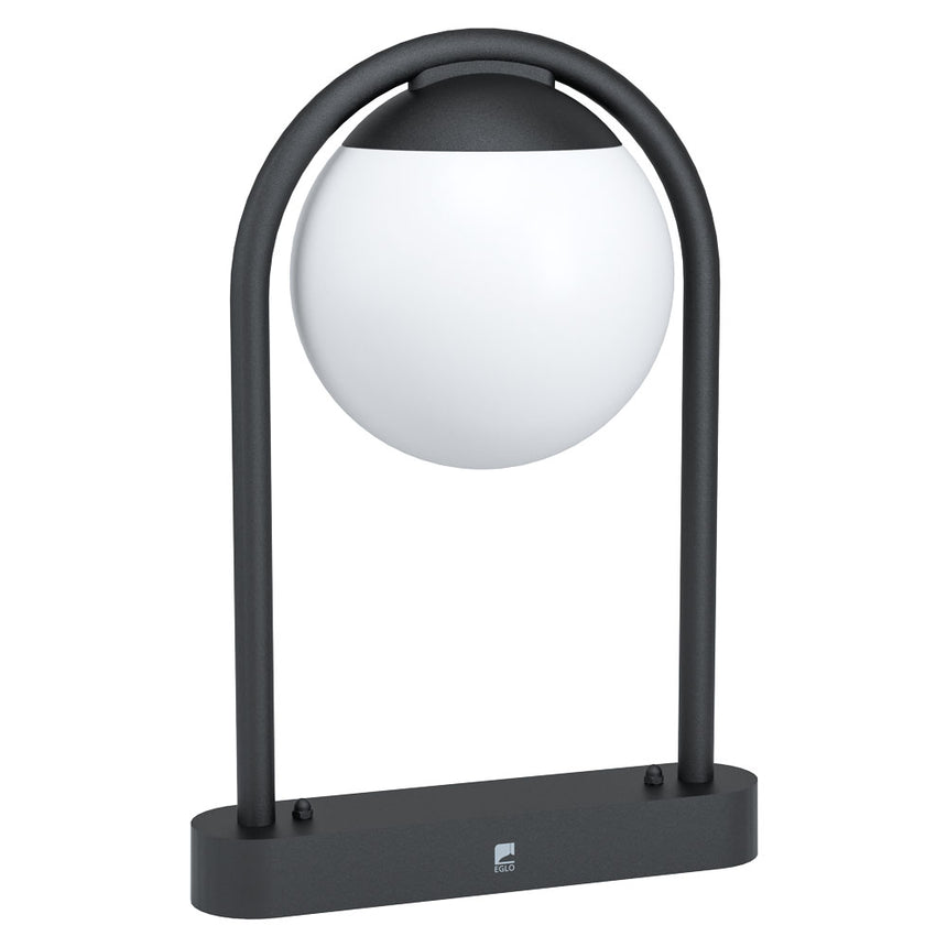 Stalp exterior, PRATA VECCHIA, EGLO, E27, 1x28W, otel zincat, negru, plastic, alb, 32 x 20 x 45 cm, IP44