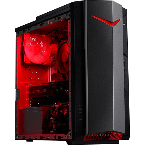 Sistem Desktop PC ACER Nitro 50, Intel Core i5-11400F pana la 4.4 GHz, 16GB, SSD 512GB, NVIDIA GeForce RTX 3060 12GB, Free Dos, Negru