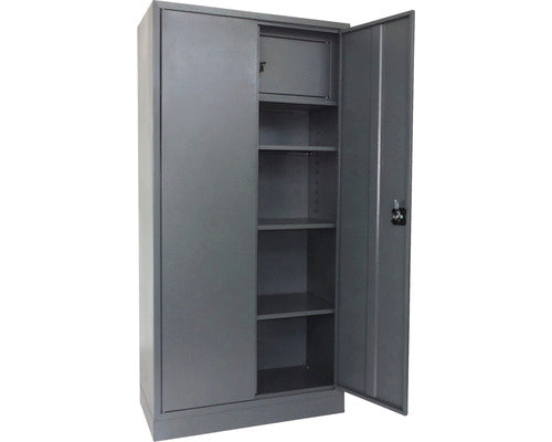 Dulap Metalic 2 Usi Fam Md273 890x450x1800 Mm, Cu 3 Polite Si Cutie De Valori