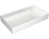 Lavoar ceramica Jungborn Quattro 81 cm, polita dreapta, alb lucios