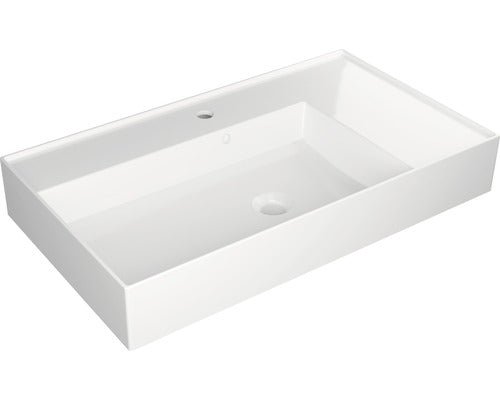 Lavoar ceramica Jungborn Quattro 81 cm, polita dreapta, alb lucios