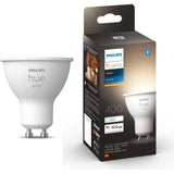 Bec LED inteligent Philips Hue, Bluetooth, Zigbee, GU10, 5.2W (57W), 400 lm, lumina alba (2700K), clasa energetica F