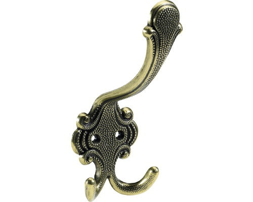 Cuier Pentru Mobila Cu 3 Carlige Hettich Antik & Retro 58x145 Mm, Zamac Nuanta Alama Brunata