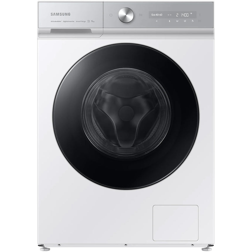 Masina de spalat rufe Bespoke Samsung WW11BB944DGHS7, 11 kg, 1400 RPM, Clasa A, Motor Digital Inverter, AI Ecobubble, AI Wash, AI Control, Bubble Soak, Smart Control, Alb