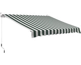 Copertina Retractabila Manuala cu Brat Articulat 3x2,5 m Poliester Dungi Verde Alb