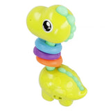 Jucarie Bebelusi, BamBam, Dinozaurul cu Inele, Verde-Multicolor