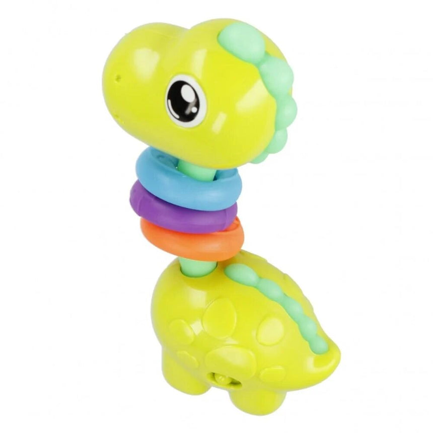 Jucarie Bebelusi, BamBam, Dinozaurul cu Inele, Verde-Multicolor