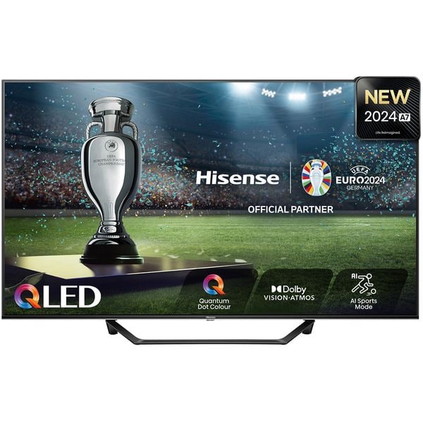 Televizor QLED Smart HISENSE 50A7NQ, Ultra HD 4K, HDR, 126cm, Clasa E, Negru