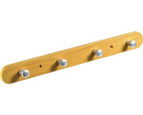 Cuier De Perete Cu 4 Carlige Hettich Budget 380x40x30 Mm, Plastic Nuanta Fag