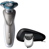 Aparat de ras Philips S7510/41, Lame duble Super Lift & Cut, Sistem GentlePrecisio, LED, Acumulator, 3 capete, Rotire Dynamic Flex in 5 directii, Trimmer, Husa calatorie, Alb