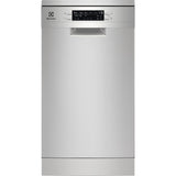 Masina de spalat vase Slim Electrolux ESG62300SX, 9 seturi, 8 programe, Air Dry, Motor Inverter, SatelliteClean, Display LED, 45 cm, Clasa D, Inox