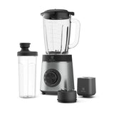 Blender cu mixare in vid Electrolux Explore 6 E6VB1-8ST, 1400 W, 5 viteze + Pulse, cana de 1,75 litri din sticla borosilicata, cutit cu 6 lame,recipient 600 ml cu posibilitate de vidare, pompa vidare cu acumulator Li-Ion, gri granit