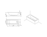 Cada de Baie Rectangulara Jungborn Calista, 170x75x45 cm, Acril, Alb
