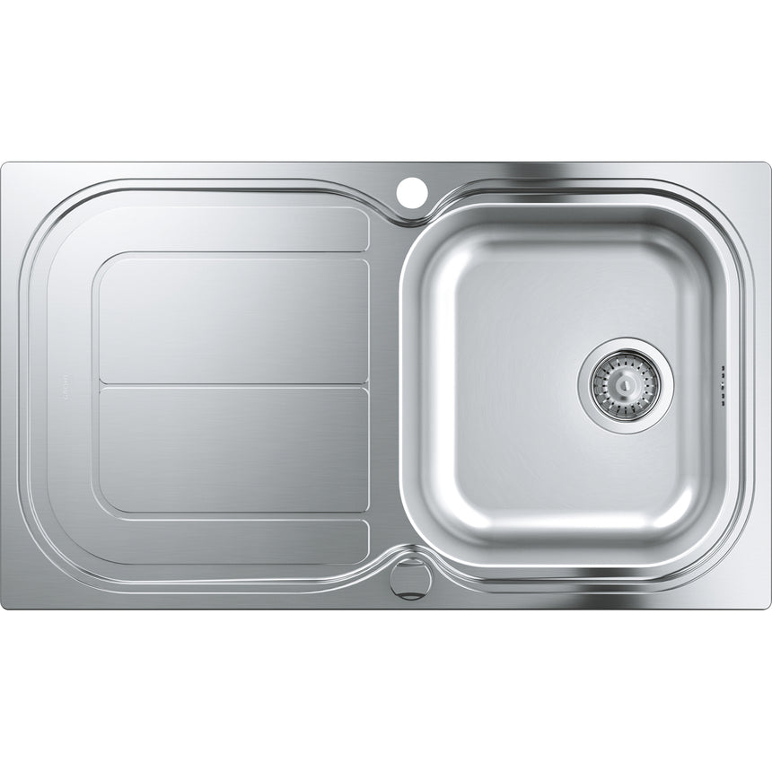 Chiuveta bucatarie Grohe K300, 860 x 500 mm, adancime 175 mm, reversibila, santinat, otel inoxidabil