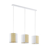 Pendul vintage ARNHEM, EGLO, E27, 3x40W, otel, alb, maro, 110 x 102 x 24 cm, inaltime reglabila