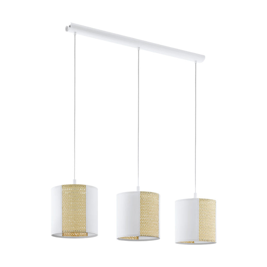 Pendul vintage ARNHEM, EGLO, E27, 3x40W, otel, alb, maro, 110 x 102 x 24 cm, inaltime reglabila
