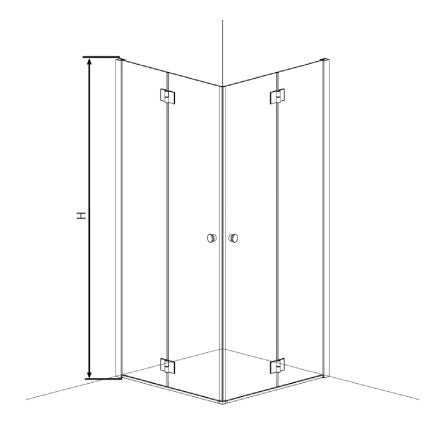 Usa dus pliabila Sanotechnik Sanoflex Duet, 95-97x195 cm, sticla securizata transparenta, profil crom, stanga