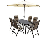 Set Mobilier Gradina 8 Piese 6 Locuri Bej Inchis