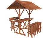 Set Mobilier De Gradina Palmako Leo Lemn 5 Piese 6 Locuri Maro