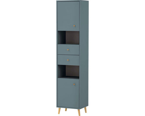 Dulap Baie Inalt Bjarne, 2 Usi 2 Sertare, Pal, 40,3x177,3 Cm, Albastru