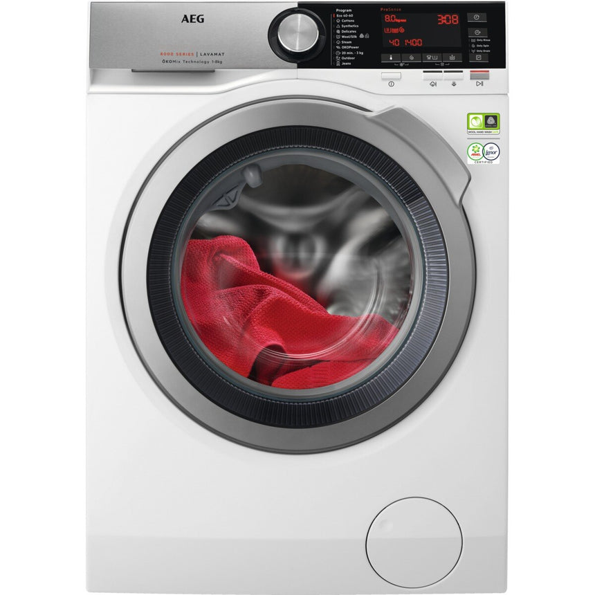 Masina de spalat rufe AEG L8FNC68S, 8 kg, 1600 RPM, Clasa A, Motor OKOInverter, OKOMix, ProSteam, ProSense, Alb