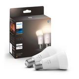 Pachet 2 becuri LED inteligente Philips Hue, Bluetooth, Zigbee, A60, E27, 9.5W (75W), 1055, lumina alba calda (2700K), clasa energetica F