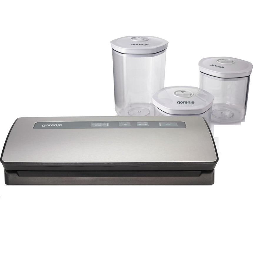 Aparat de vidat Gorenje VS120ES, 120W, Vidare, Sigilare, Recipiente incluse, argintiu-negru