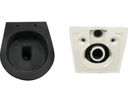 Set vas WC suspendat, include capac WC soft close, negru mat