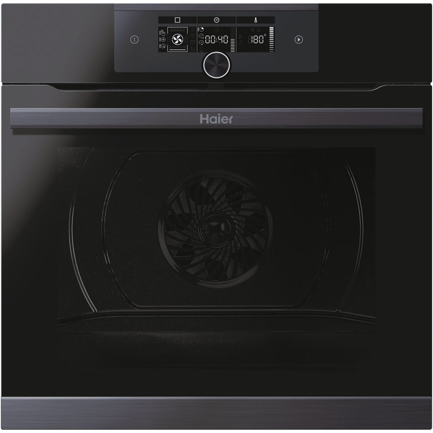 Cuptor incorporabil Haier HWO60SM5F5BH, Electric, 70 l, Autocuratare catalitica, Interfata I-Turn, Wi-Fi + Bluetooth, Softclose, Clasa A+, Negru