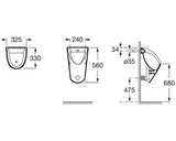 Urinal / Pisoar ceramic Roca Chic cu alimentare la perete