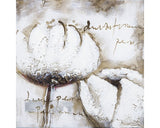 Tablou Pictat Manual White Tulip 30x30 Cm