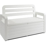 Banca gradina multifunctionala, Toomax Foreverspring, cutie depozitare 263 litri, alb, 132.5x58x89 cm