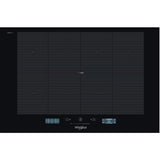Plita incorporabila Whirlpool SMP 778 C/NE/IXL, Inductie, 8 zone de gatire, Ttehnologia Al 6-lea Simt, FlexiFull, 4 zone booster, Timer, Blocare acces copii, Power Management, Indicator incalzire reziduala, 75 cm, Negru