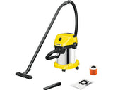 Aspirator, Karcher, WD 3 S V-17/4/20, uscat-umed, 1000 W, 17 l, galben/negru