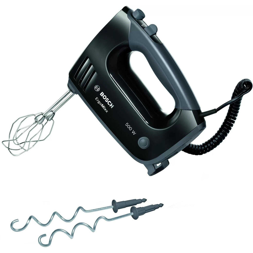 Mixer de mana Bosch MFQ3650X, 500 W, 5 trepte de putere + Turbo, Negru