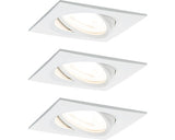Spoturi Led Incastrate Nova Gu10 6, 5w 84x84 Mm, Becuri Led Incluse, Alb Mat, Pachet 3 Bucati