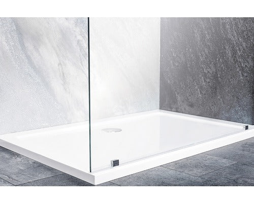 Perete dus tip walk-in Sanotechnik Sanoflex, 97x195 cm, sticla transparenta anticalcar, profil crom