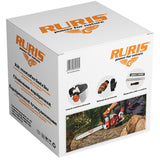 Kit protectie Ruris 14923519, pentru utilizare motoferastrau, casca multifunctionala, manusi, dispozitiv pila cu maner