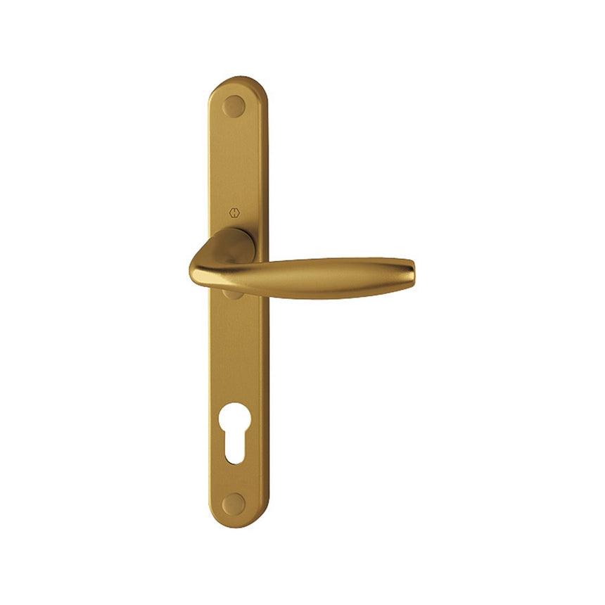 Maner usa exterior, Hoppe New York, cu sild pentru cilindru, material aluminiu, culoare bronz, 92 x 30 mm