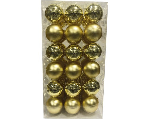 Pachet Globuri Din Sticla, Ø 6 Cm, Auriu, 54 Buc